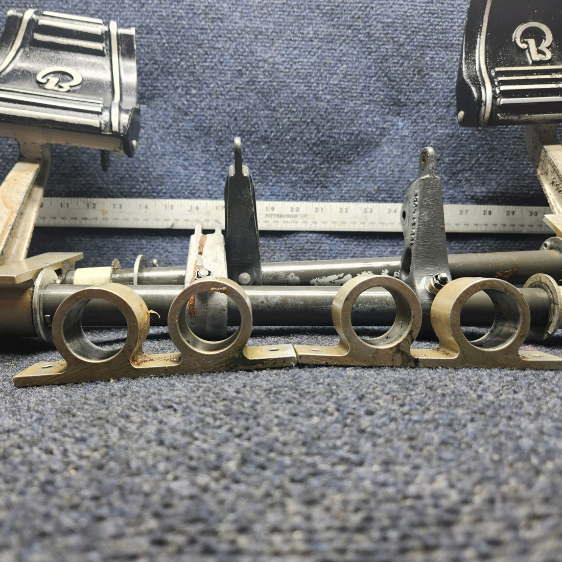Used aircraft parts for sale, 169-524013-1 Beechcraft A23A Musketeer Custom III RUDDER PEDAL INSTALLATION ASSY