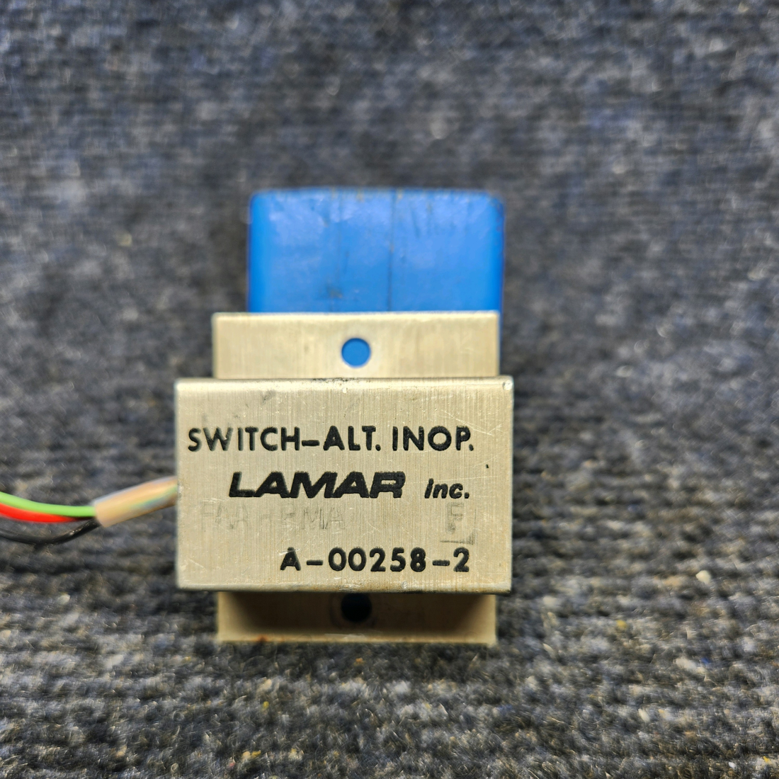 Used aircraft parts for sale, A-00258-2 Lamar PIPER PA28-161 Warrior III LAMAR ALTERNATOR INOPERATIVE SWITCH