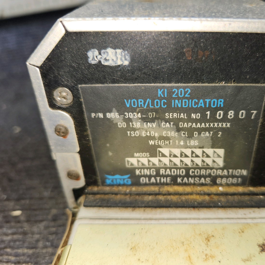 Used aircraft parts for sale, 066-3034-07 King Radio KI-202 cessna 172N VOR, Localizer Indicator