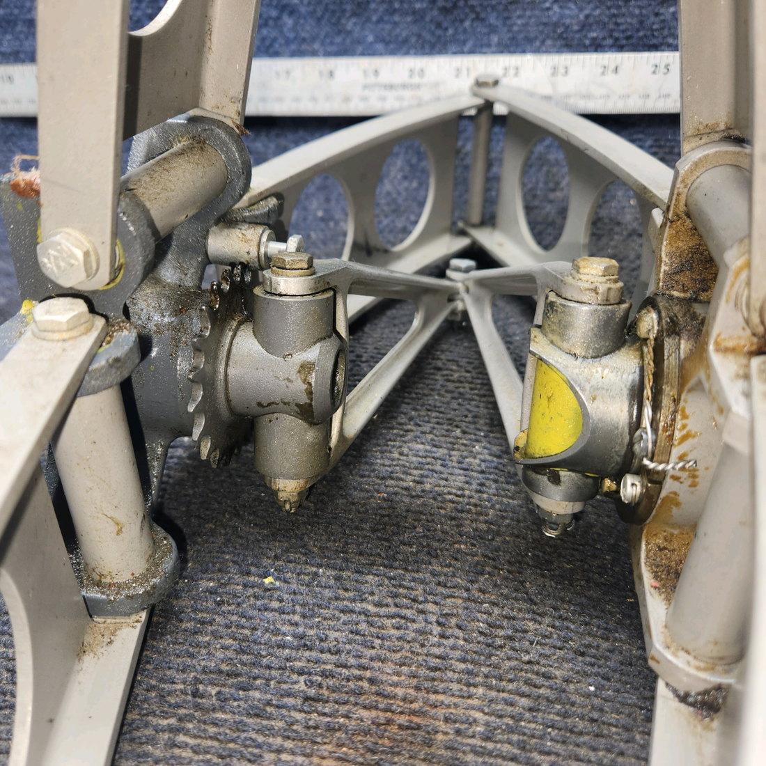 Used aircraft parts for sale, 35-524041 Beechcraft 35-33 Control Column Assy w/ Hanger, Knees, Links
