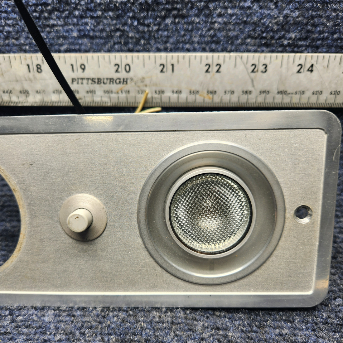 Used aircraft parts for sale, 58-530104-1, 2565 Beechcraft F33A OVERHEAD PANEL WITH LIGHT AND SWITCH