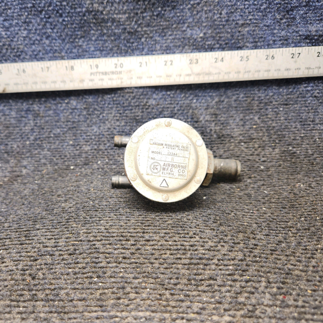 Used aircraft parts for sale, 2H3-16 Airborne MFG Piper PA-28-140 Vacuum Regulator Valve Assembly