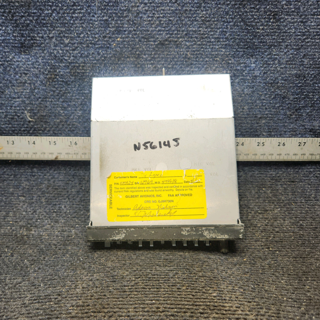 Used aircraft parts for sale, 066-1055-03 King KMA 24 Audio Panel