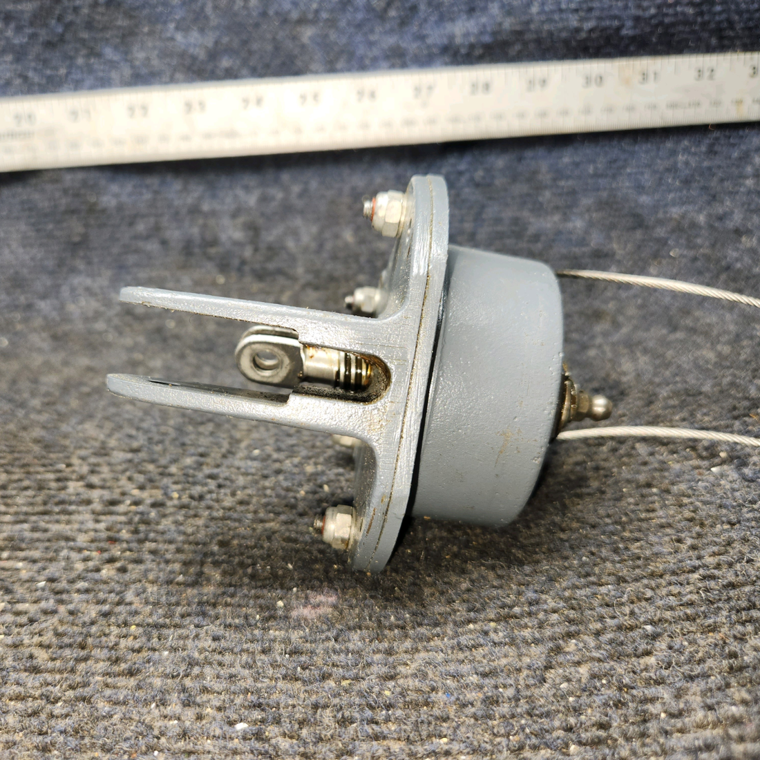 Used aircraft parts for sale, 35-524375 BEECHCRAFT F35 Elevator Trim Tab Actuator Housing & Cap with Cable