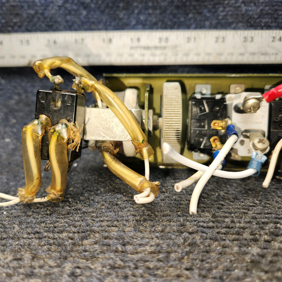 Used aircraft parts for sale, 66643-000 Piper PA28-140 Switch Panel Assembly w/ Potentiometer