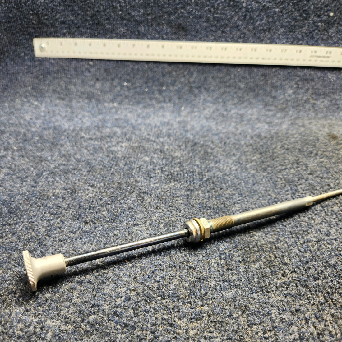 Used aircraft parts for sale, 653-032-10 Mooney  [part_model] Texas Several PARKING BRAKE CONTROL CABLE (LENGTH: 33-3/4")