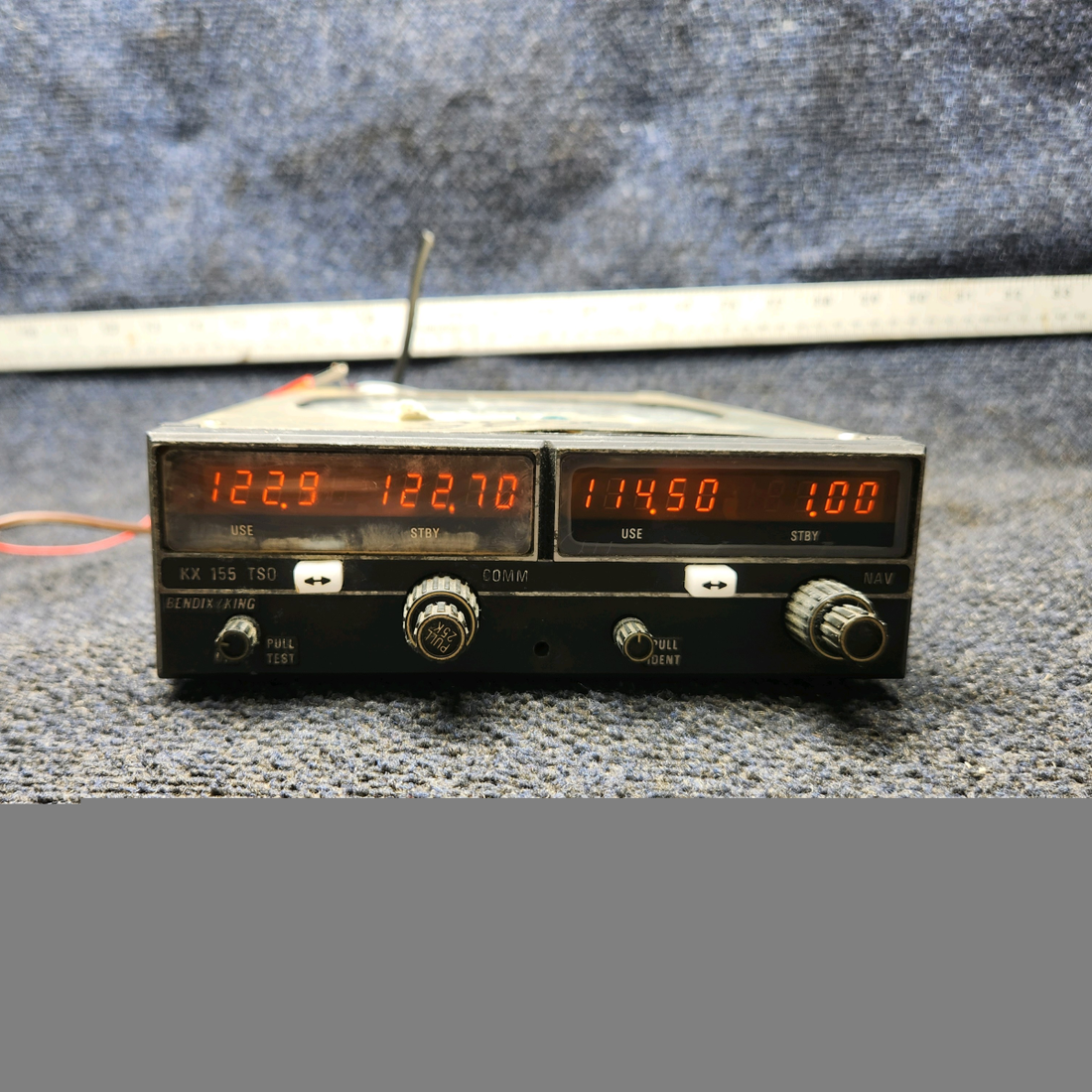 Used aircraft parts for sale, 069-1024-00 Bendix King KX 155 Beechcraft C23 SUNDOWNER NAV/COM with Glideslope – 14V, Rack & Connector