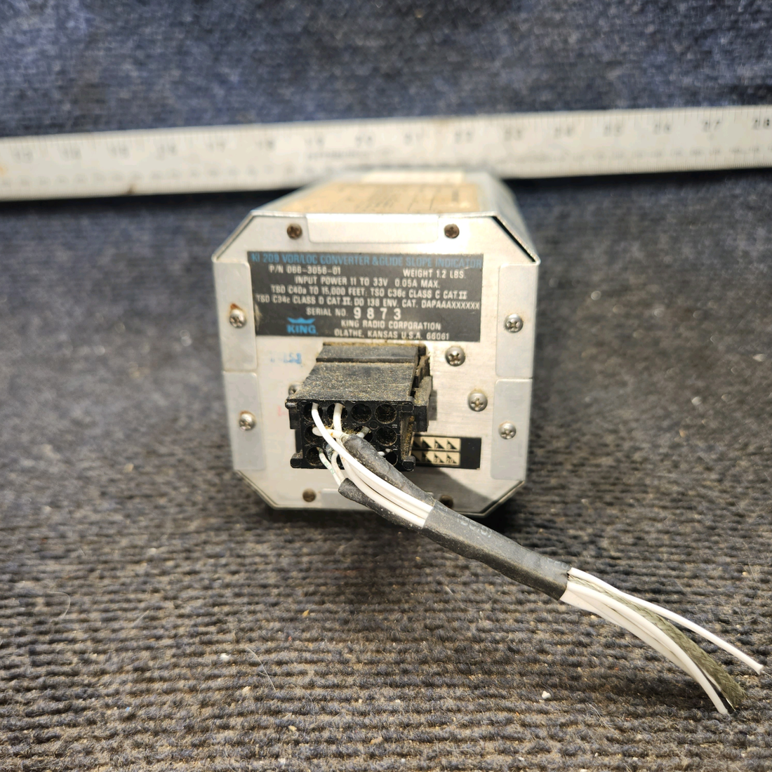 Used aircraft parts for sale, 066-3056-01 King Radio KI-209 cessna 172N VOR-LOC-Glideslope Indicator with Mods (Volts: 11-33)