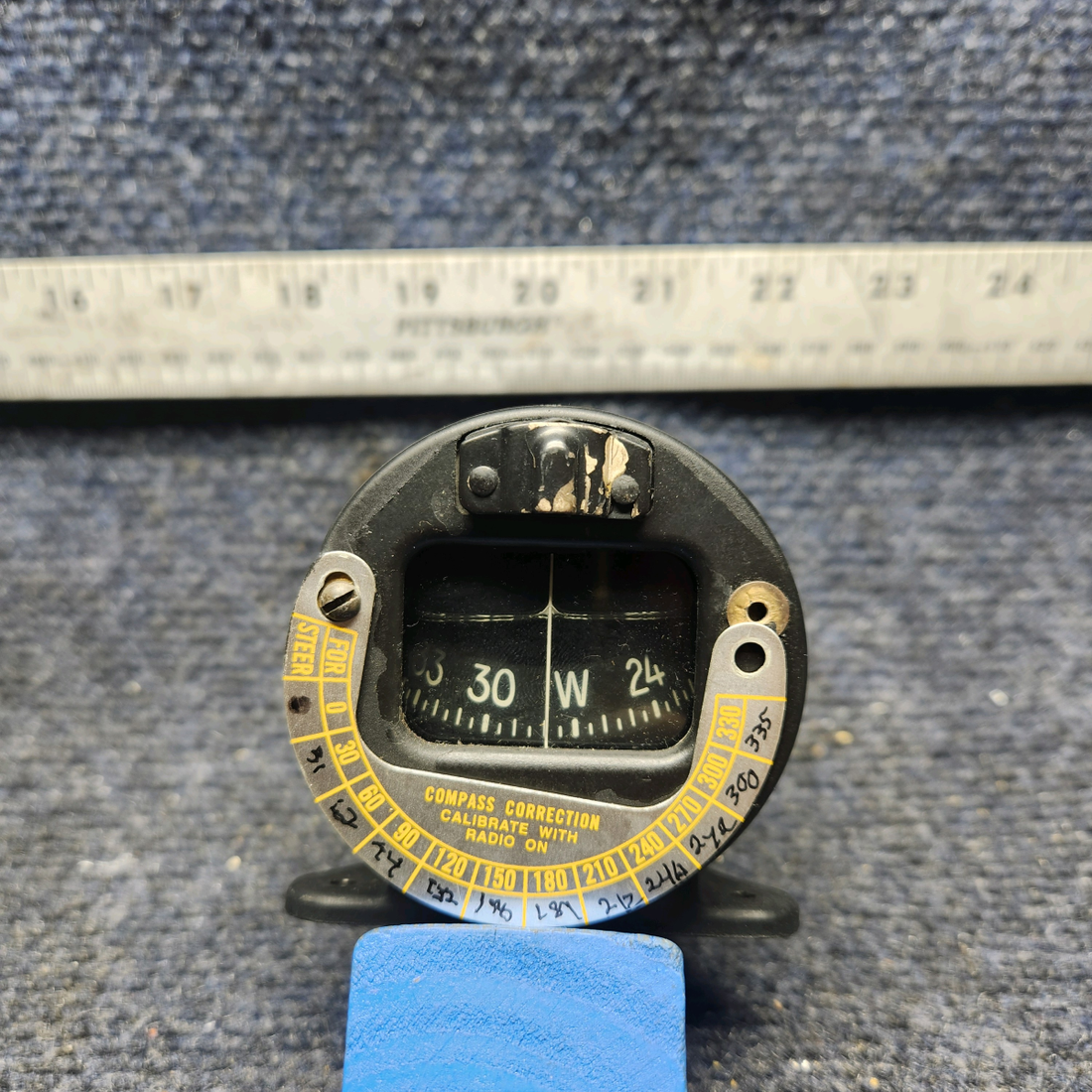Used aircraft parts for sale, C2400L4P1B Airpath Beechcraft F33A COMPASS ASSEMBLY LIGHTED (VOLTS: 14)