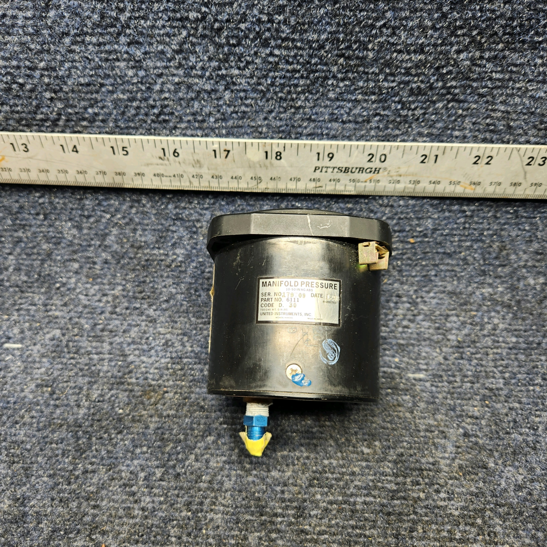 Used aircraft parts for sale, 6111 United Instruments Mooney M20K MANIFOLD PRESSURE INDICATOR (CODE: D.30)