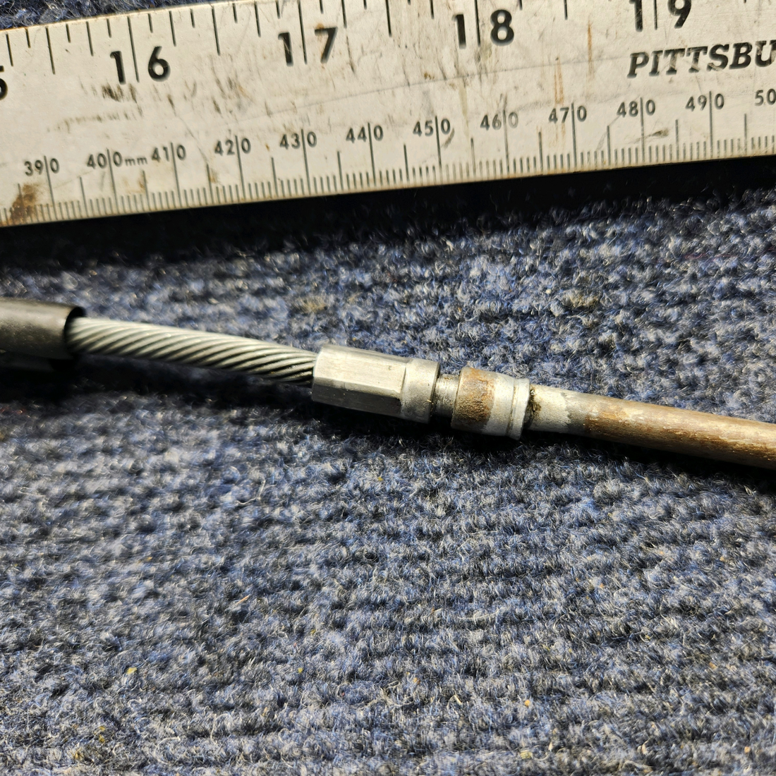 Used aircraft parts for sale, 660226-001 Mooney M20J THROTTLE CONTROL CABLE ASSY (LENGTH: 48.75”)