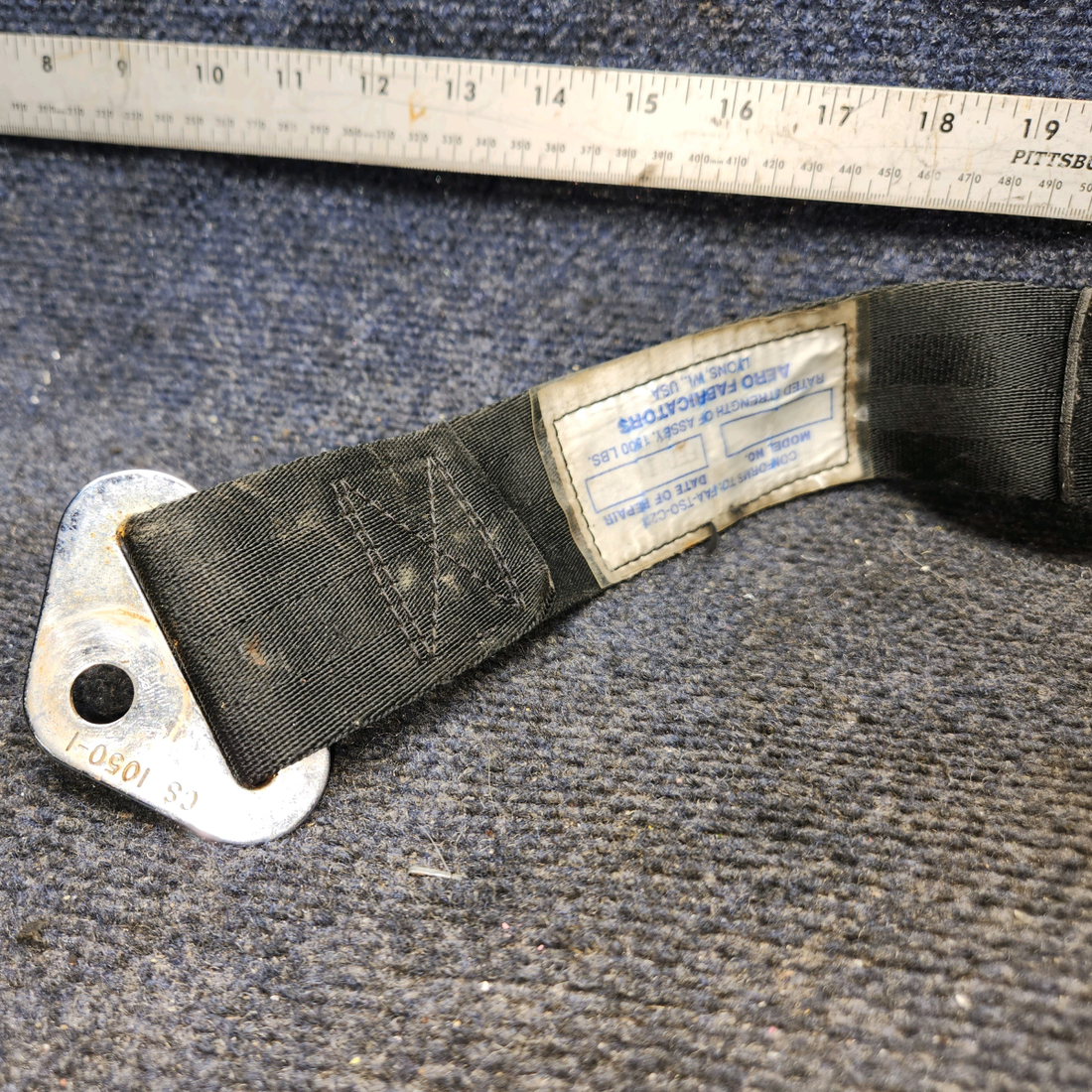 Used aircraft parts for sale, 551-390, 551-374 Aero Fabricators 90-91R60 Piper PA28-161 Safety Belt (Faded Tag)