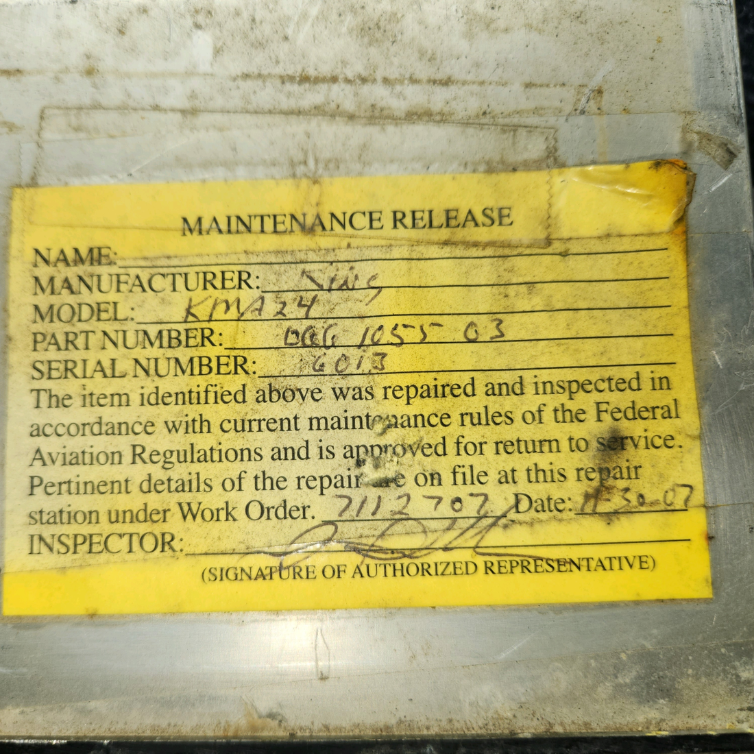 Used aircraft parts for sale, 066-1055-03 King KMA24 Cessna 172 Audio Selector Panel With Tray and Connector