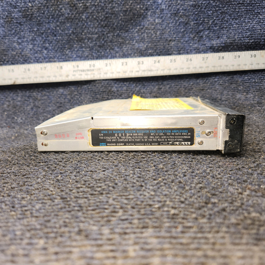 Used aircraft parts for sale, 066-1055-03 King KMA24 Cessna 172 Audio Selector Panel With Tray and Connector