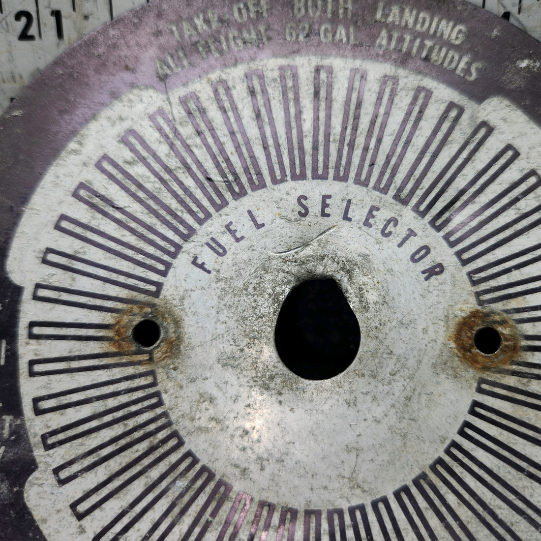 Used aircraft parts for sale, 0705048-34 Cessna 172RG Fuel Selector Placard