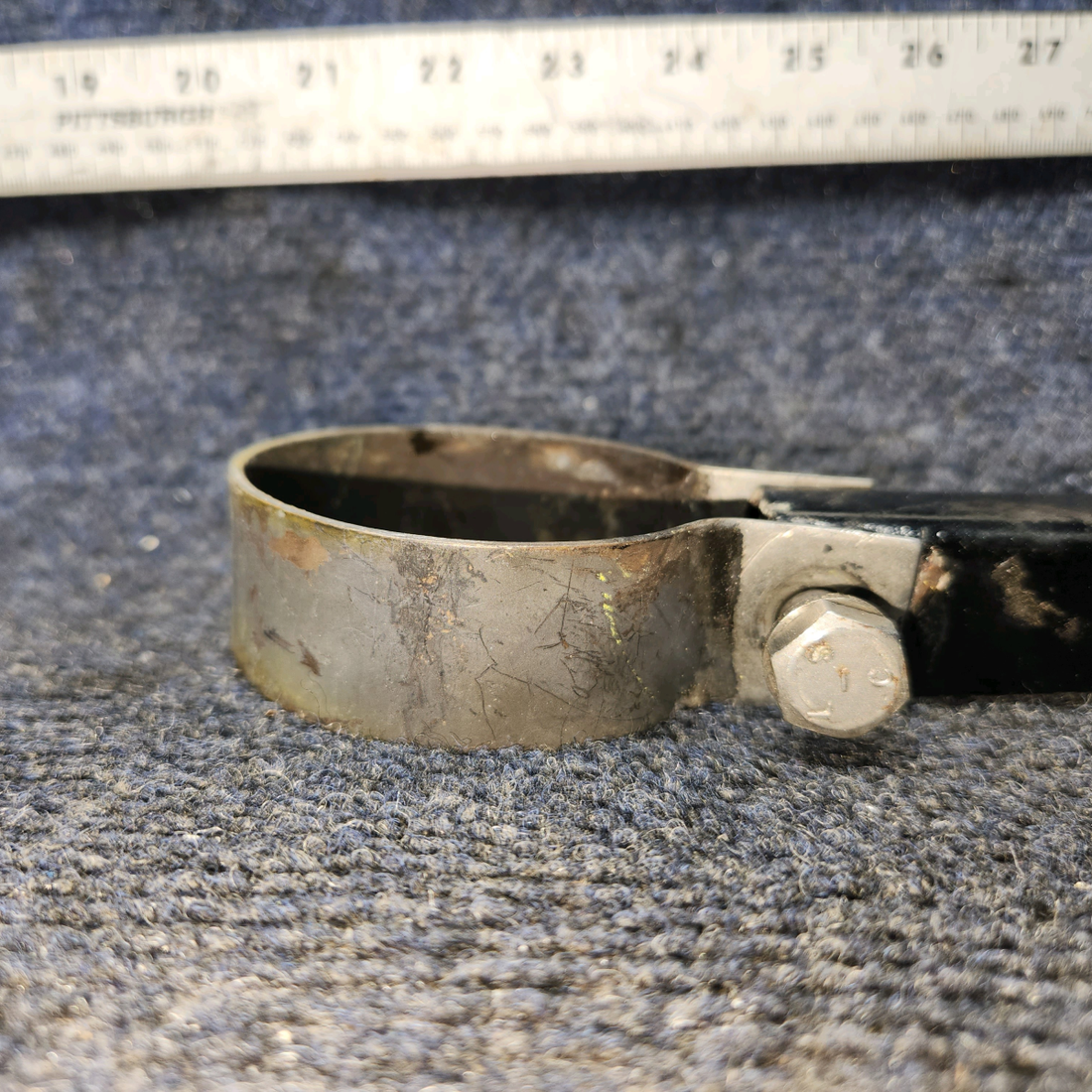 Used aircraft parts for sale, 96-950002-73 BEECHCRAFT 95-55B Exhaust Channel with Clamp/Bracket