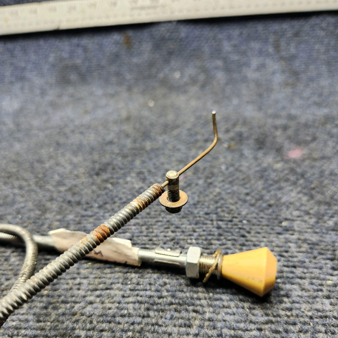 Used aircraft parts for sale, 35-380051-27 Beechcraft F33A AFT CABIN HEAT CONTROL CABLE ASSEMBLY (L: 46-1/4")