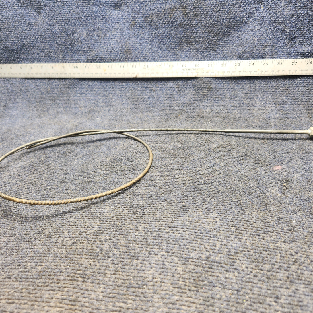 Used aircraft parts for sale, 35-380051-21 Beechcraft A24R Cabin Heat Control Cable (Length: 45-1/4")