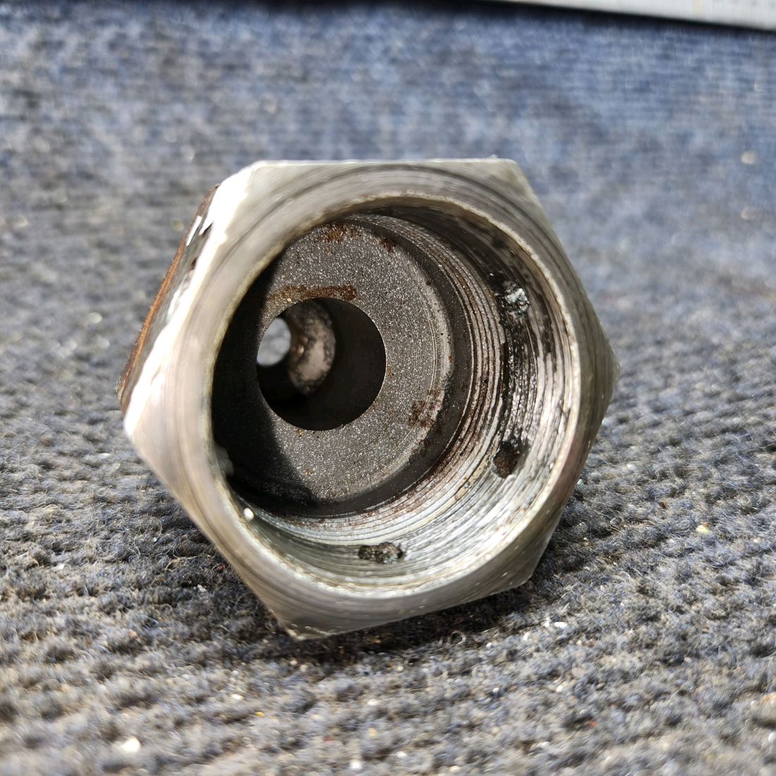 Used aircraft parts for sale, 0441130-2 Cessna 172E Main Gear Axle Fairing Nut (Steel)(Length: 2.375")