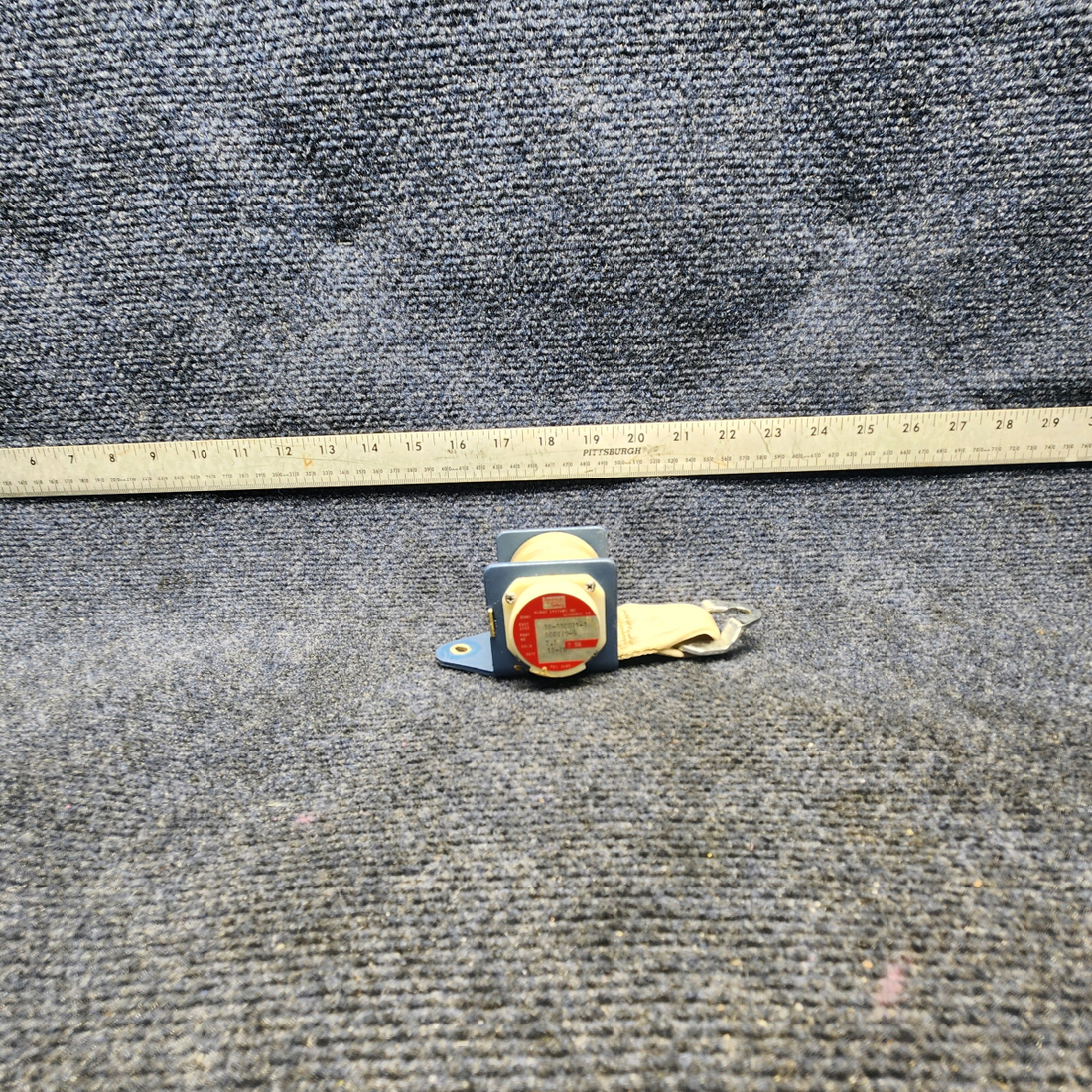 Used aircraft parts for sale, 58-380071-1 America Safety Beechcraft F33A SEAT BELT REEL W/ BELT INERTIA REEL