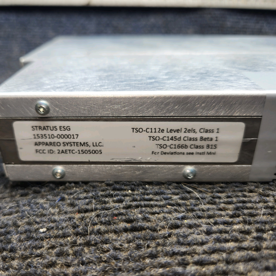 Used aircraft parts for sale, 153510-000017 Appareo Stratus cessna 172N ESG ADS-B Out Transponder