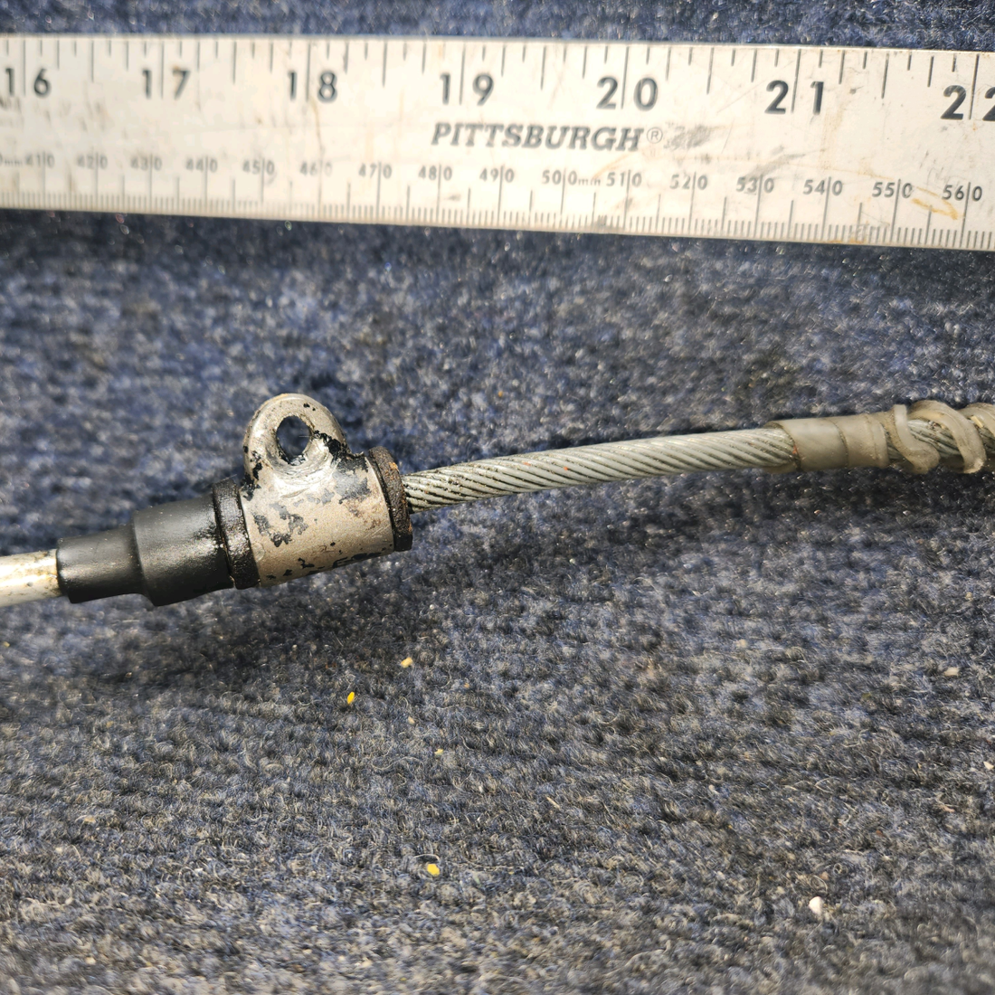 Used aircraft parts for sale, 169-940013-15 Beechcraft A24R Throttle Control Cable VERNIER (Length: 58-3/4") PLASTIC IS BROKEN SEE PHOTOS