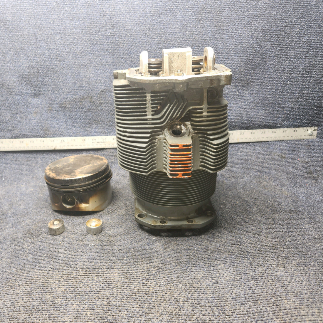 Used aircraft parts for sale, LW-12416 Lycoming O-320-D2A Piper PA28-140 Cylinder Wide Deck Chrome with High-Compression Piston