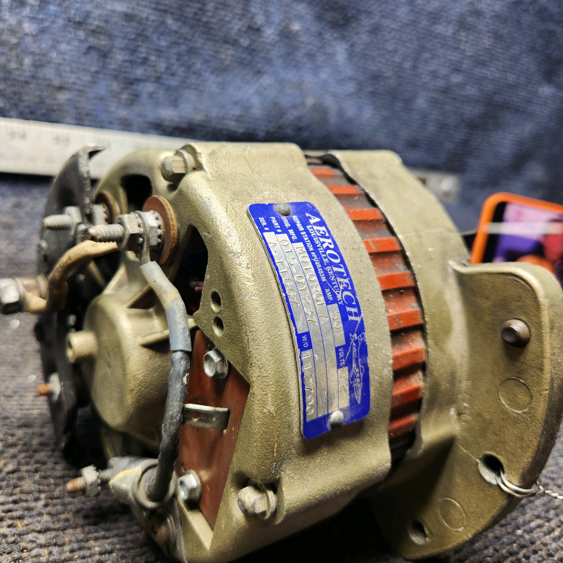 Used aircraft parts for sale, 015-01237 AeroTech Beechcraft 35-33 Alternator (12V, 50A)