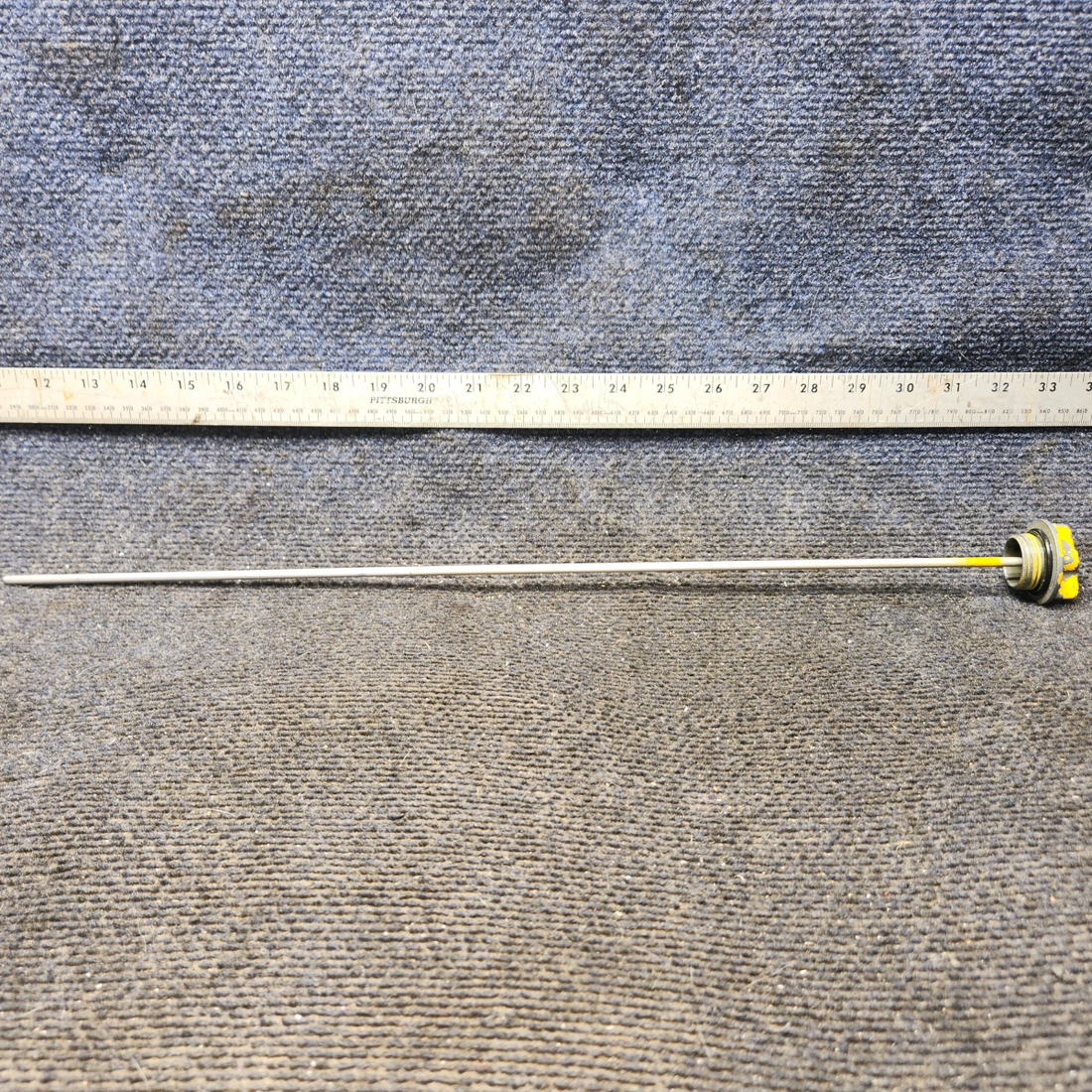 Used aircraft parts for sale, LW-16783-18 Lycoming Piper PA-28-140 Oil Level Gauge – 8 QTS, Length 20"