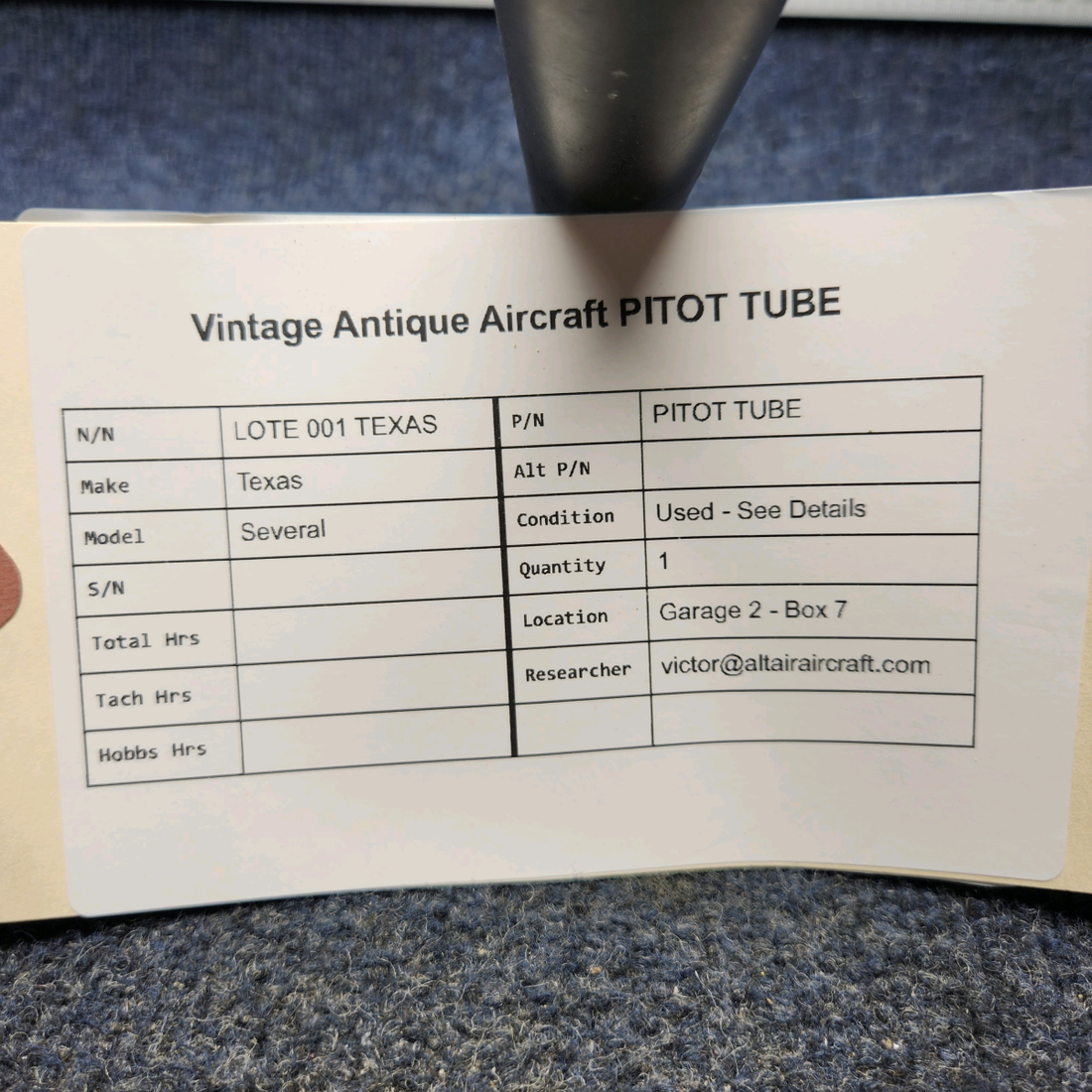 Used aircraft parts for sale, PITOT TUBE Texas Several VINTAGE ANTIQUE AIRCRAFT PITOT TUBE