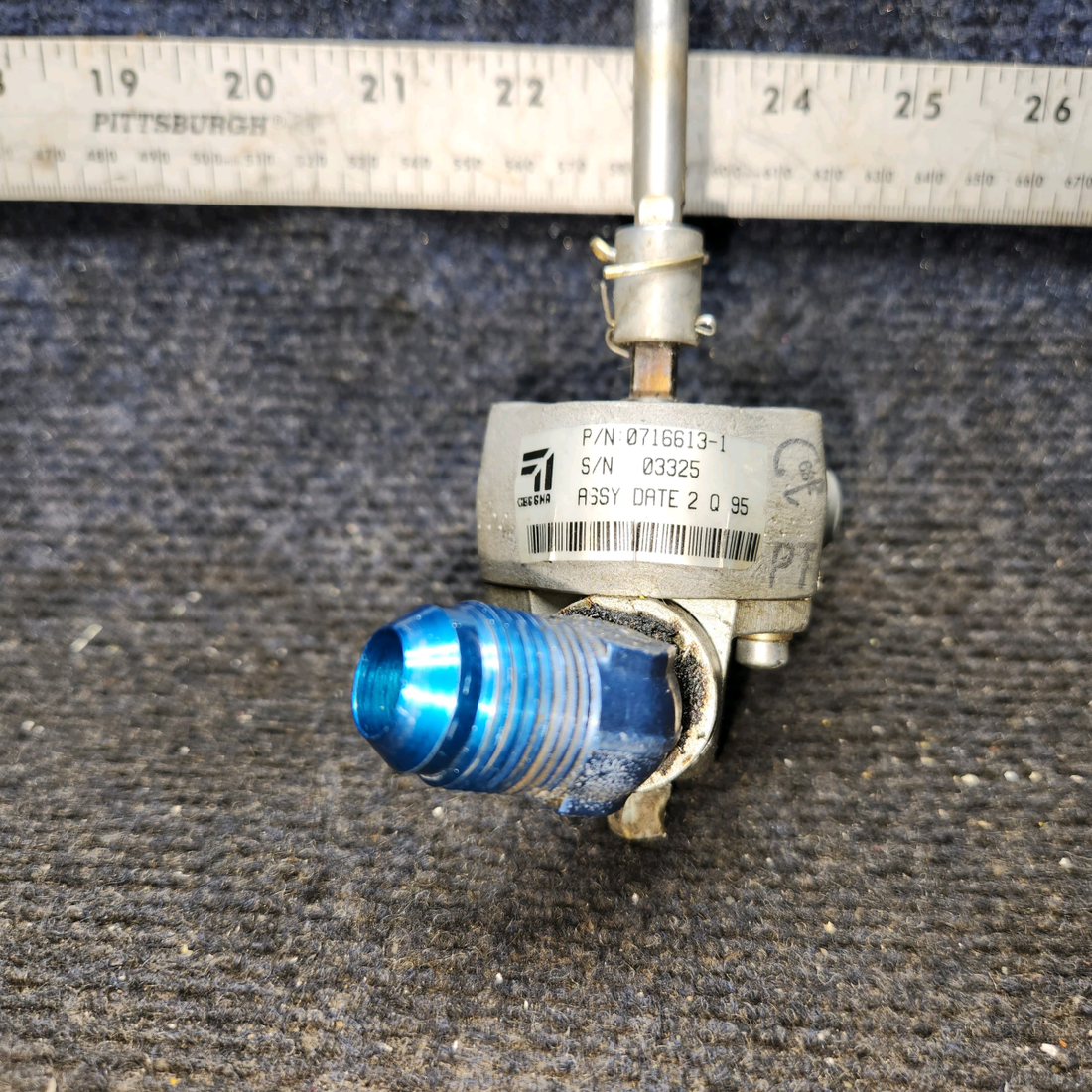 Used aircraft parts for sale, 0716607-1, 0716613-1, 0716612-201 Cessna 182G Fuel Selector Valve Assembly