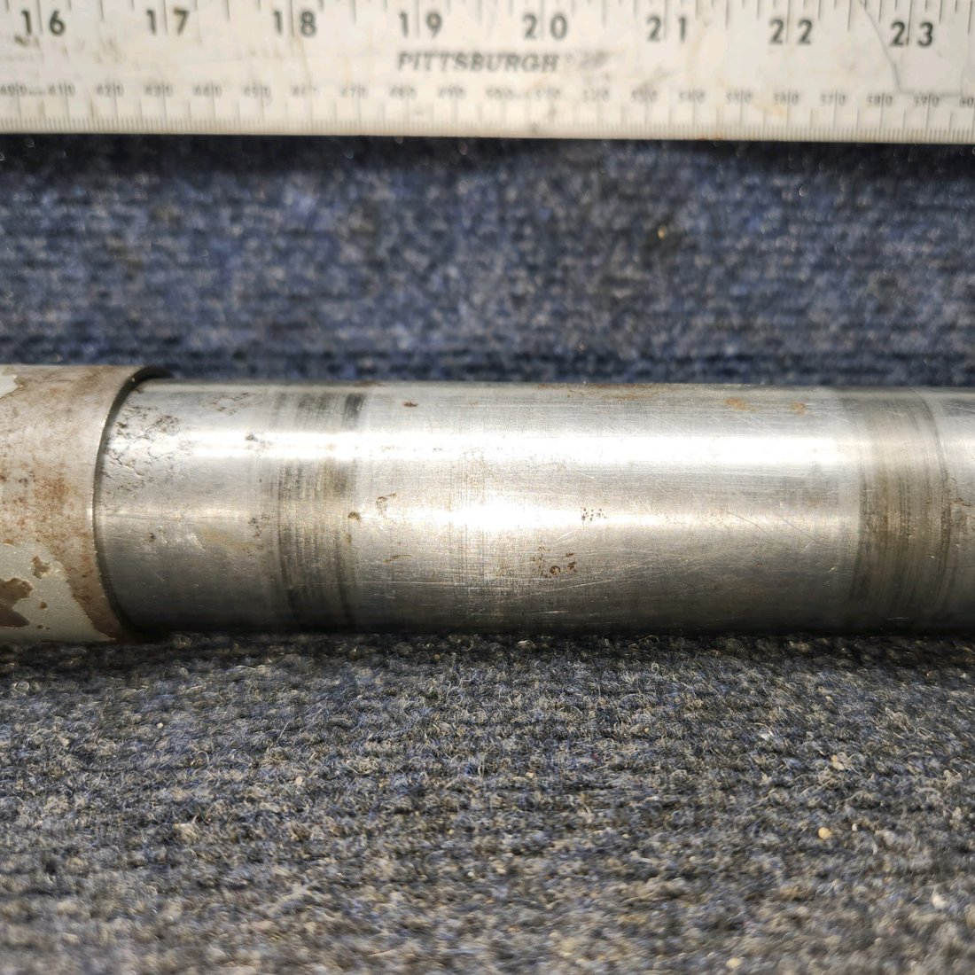 Used aircraft parts for sale, 86062-086 / 20825-000 PIPER PA-24-250 Landing Gear Wheel Axle Tube Assembly w Spacers & Ferrules