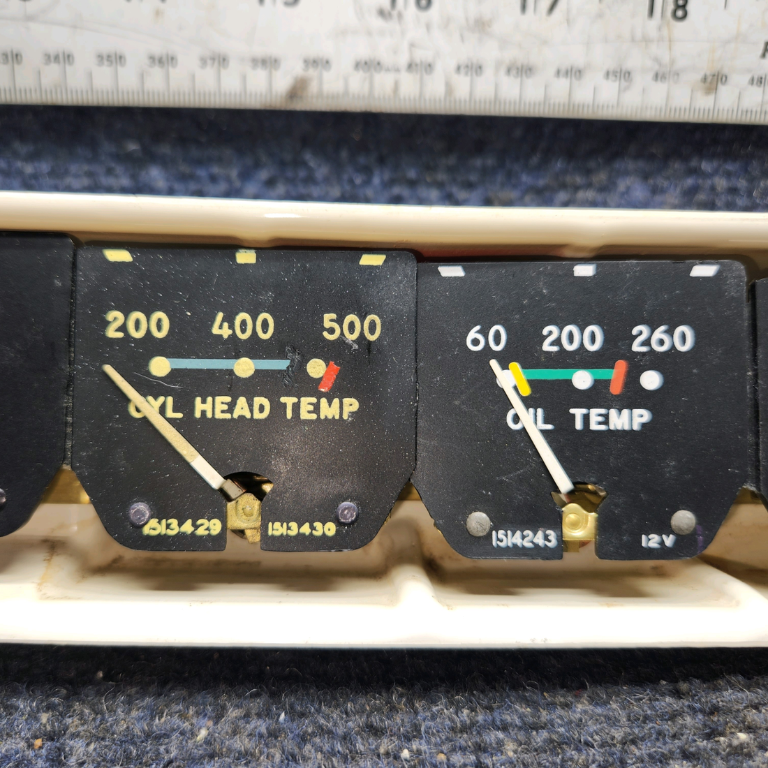 Used aircraft parts for sale, 35-324401-5 Beechcraft 35-B33 Instrument Gauge Cluster (Volts: 12)