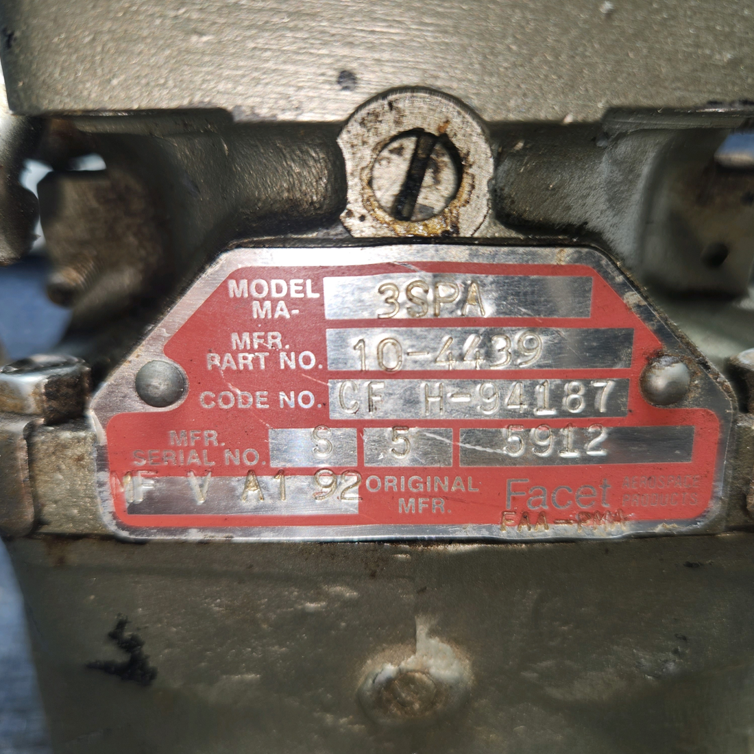 Used aircraft parts for sale, 10-4439 Marvel-Schebler MA-3SPA Cessna 172F Carburetor