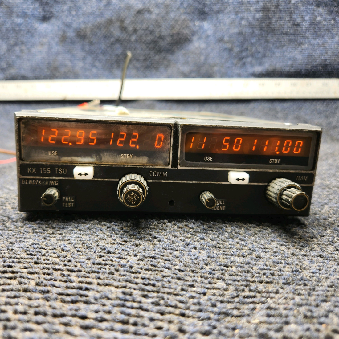 Used aircraft parts for sale, 069-1024-00 Bendix King KX 155 Beechcraft C23 SUNDOWNER NAV/COM with Glideslope – 14V, Rack & Connector