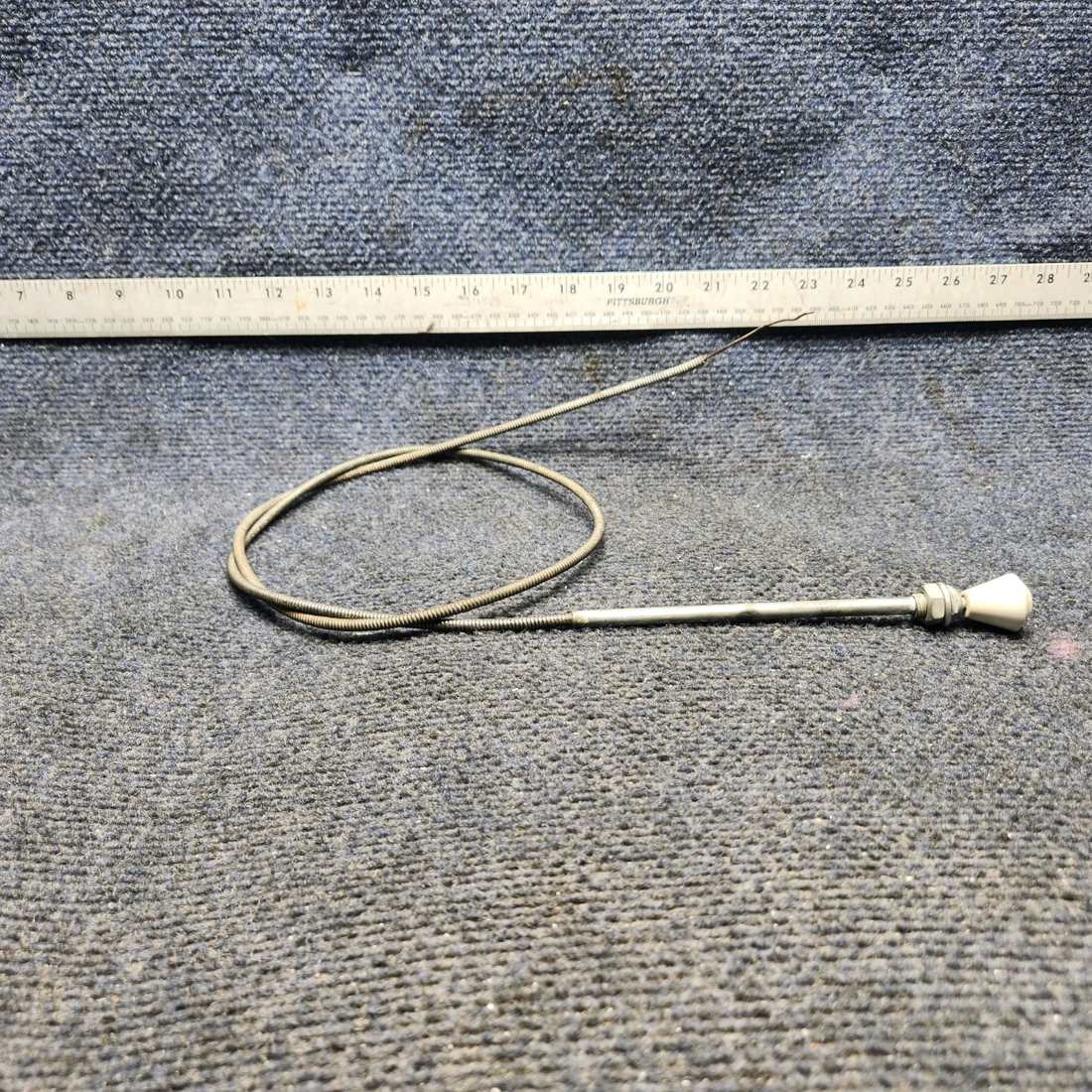 Used aircraft parts for sale, 169-380005-1 Beechcraft A23A Musketeer Custom III CABIN AIR CONTROL CABLE (LENGTH: 45-1/2”)