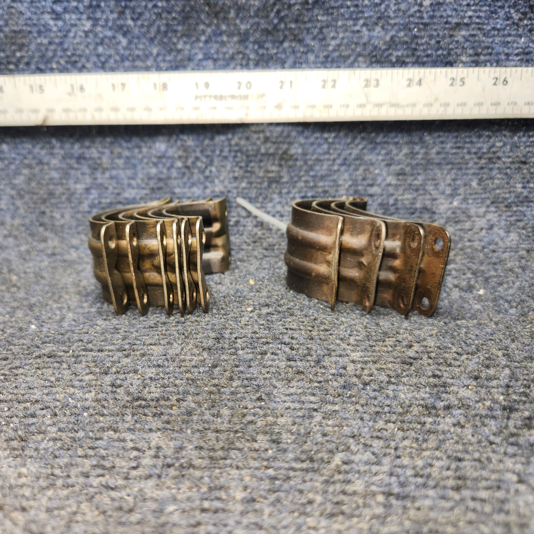 Used aircraft parts for sale, 099005-401 Lycoming IO-360 Beechcraft A24R Exhaust Bead Clamp "PRICE PER EACH SET OF 2 TWO VALVES"