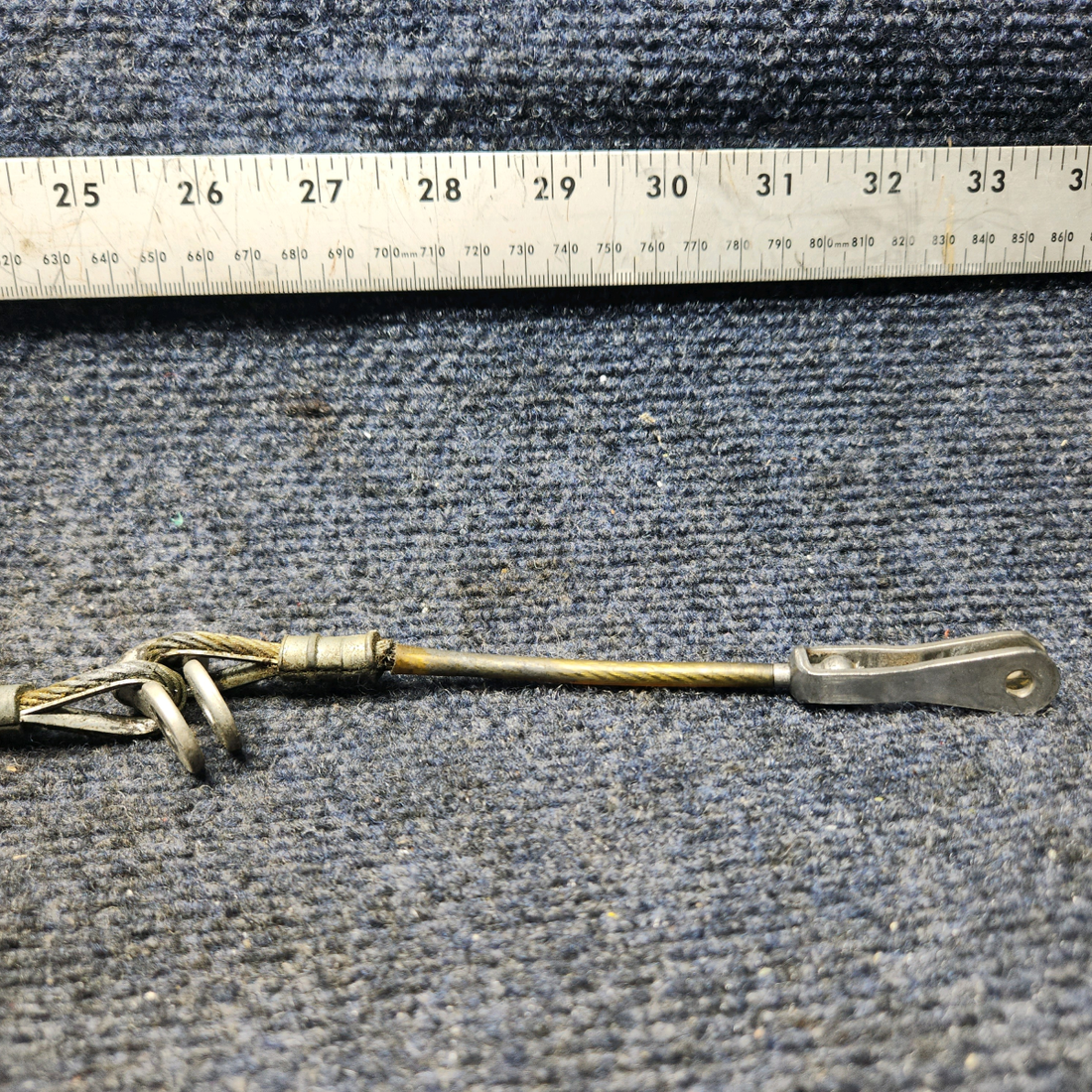 Used aircraft parts for sale, 65774-000 Piper PA28-140 Cable Seatbelt Center Attach