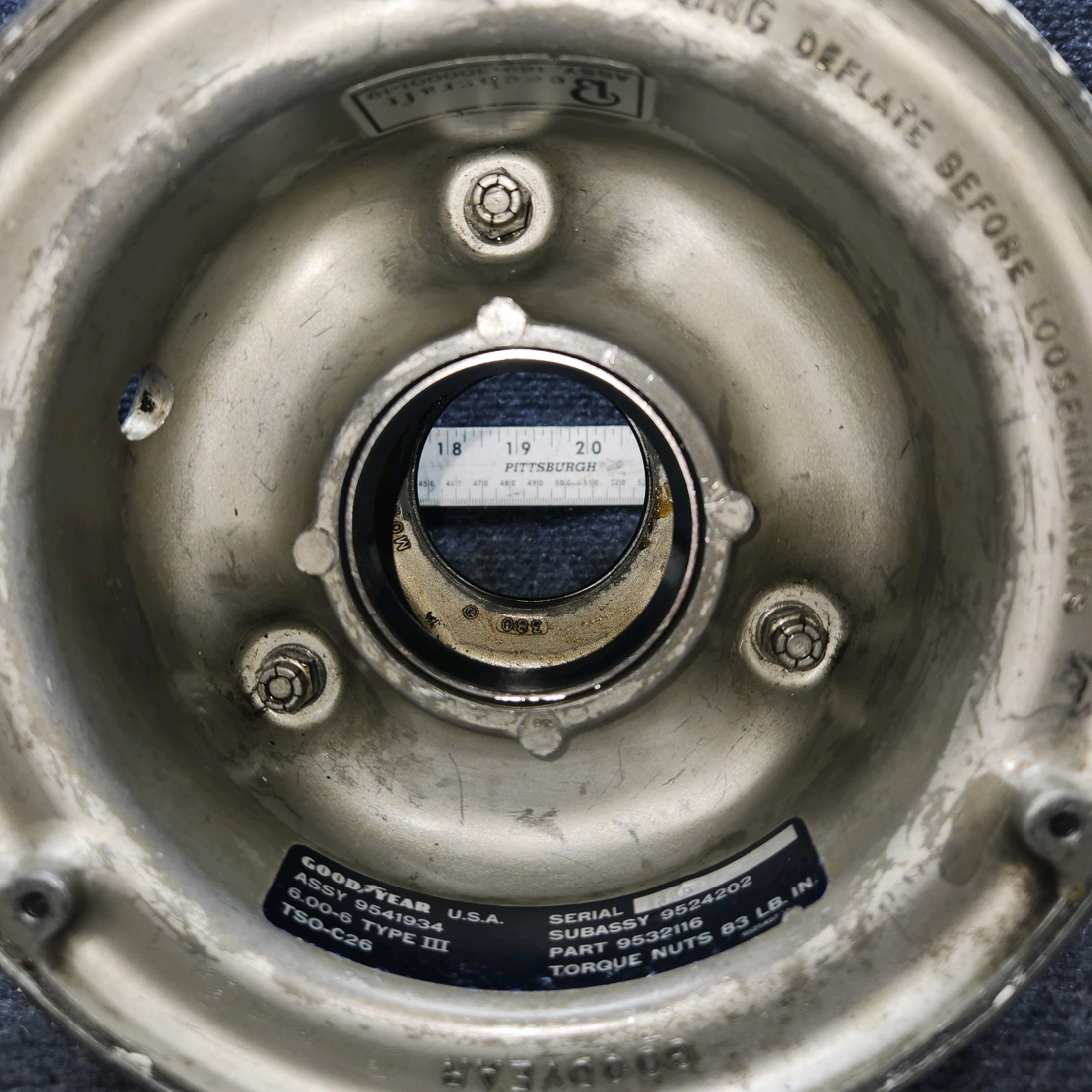 Used aircraft parts for sale, 169-300001-19 Goodyear 6.00-6 Beechcraft A23A Musketeer Custom III WHEEL