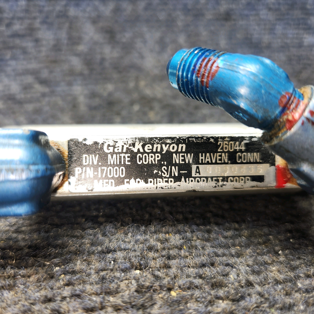 Used aircraft parts for sale, 17000 Gar-Kenyon Piper PA28-161 Master Brake Cylinder