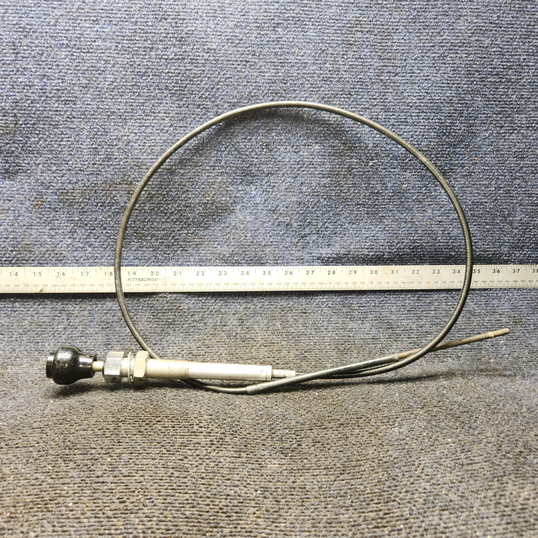 Used aircraft parts for sale, 35-944046-7 BEECHCRAFT F35 Propeller Control Cable – 52 7/8" Length