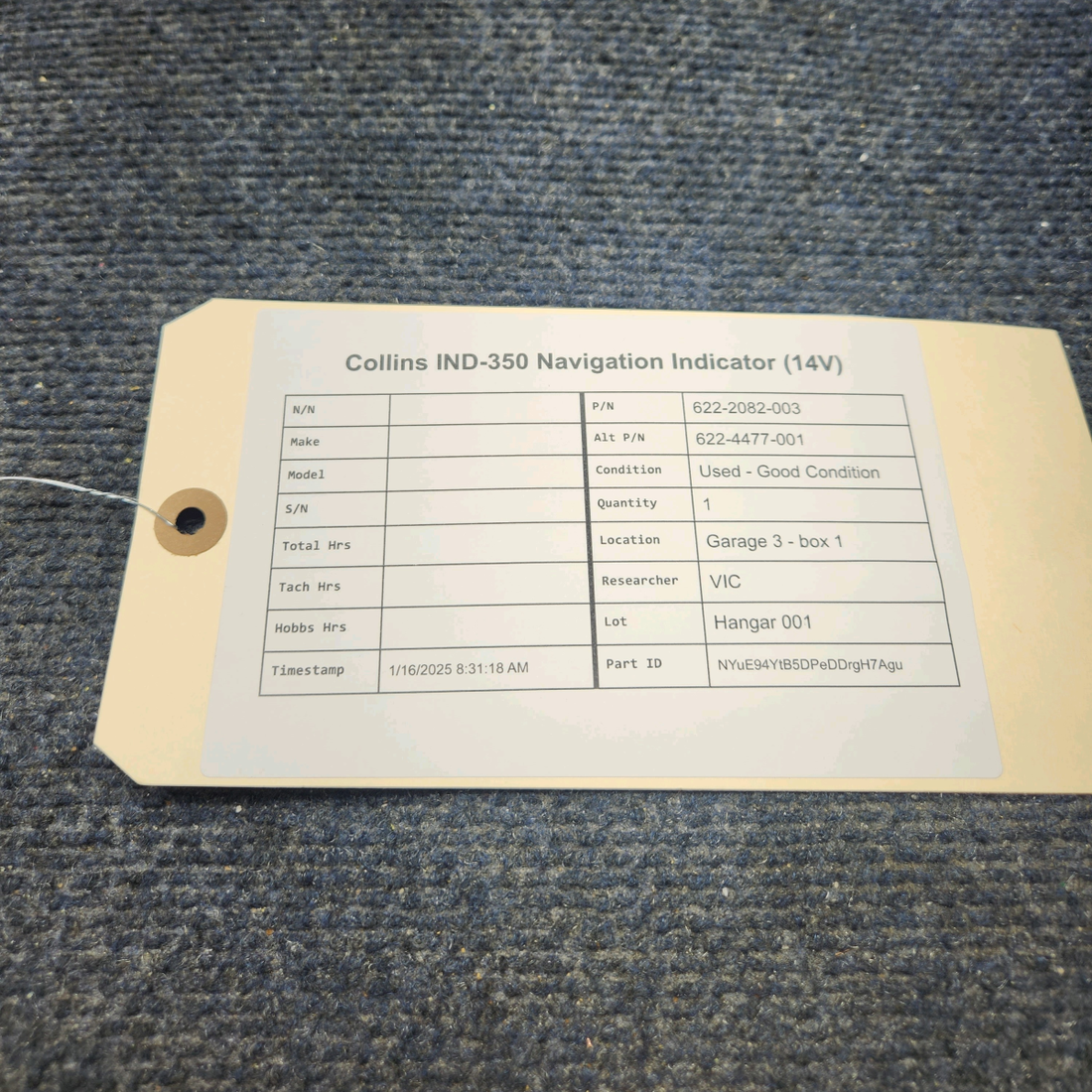 Used aircraft parts for sale, 622-2082-003 Collins IND-350 NAVIGATION INDICATOR (14V)
