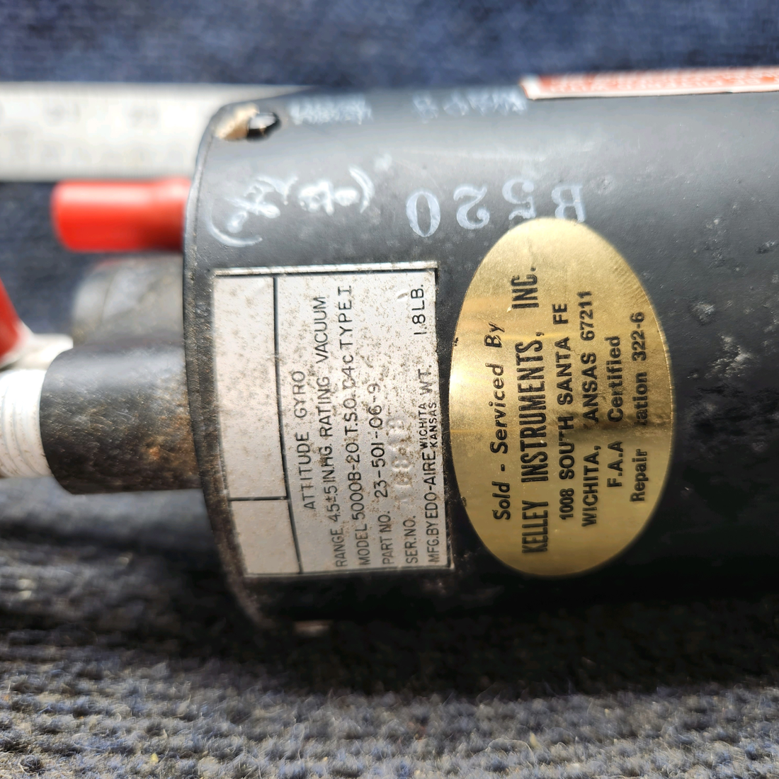 Used aircraft parts for sale, 23-501-06-9 Edo-Air 5000B-20 Cessna 172F Vacuum Attitude Gyro Indicator