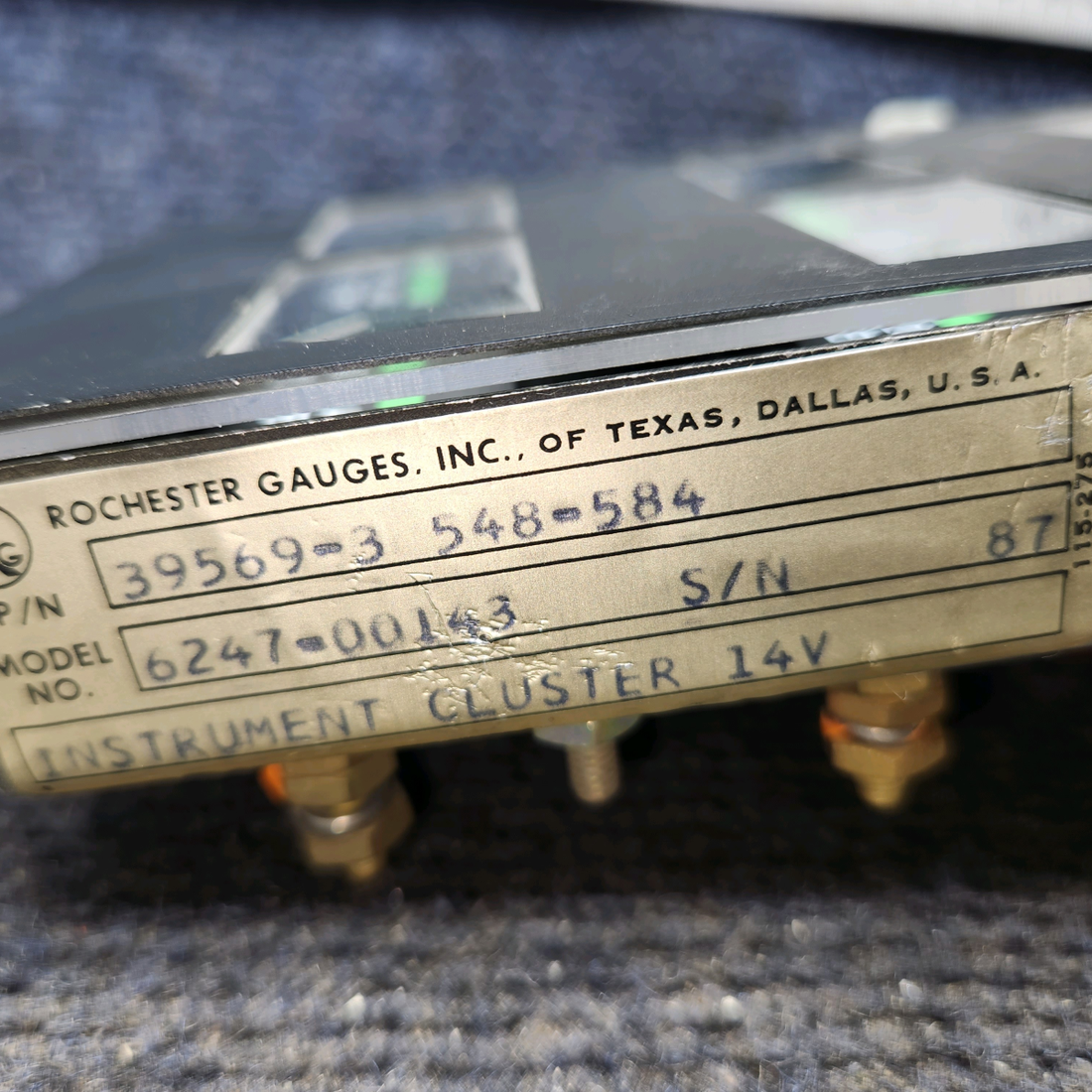 Used aircraft parts for sale, 39569-003 Rochester Piper PA34-220T Instrumet Gauge Cluster (12V)