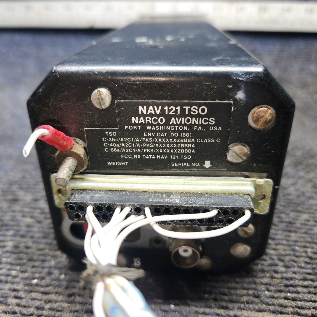 Used aircraft parts for sale, NAV-121 TSO Narco Avionics cessna 172k VOR, Localizer, Navigation Indicator