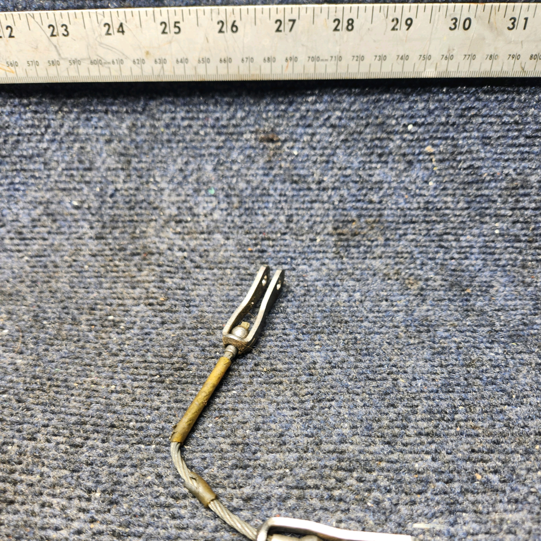 Used aircraft parts for sale, 20868-00 Piper PA28-140 Seat Belt Attach Cable Rear Side