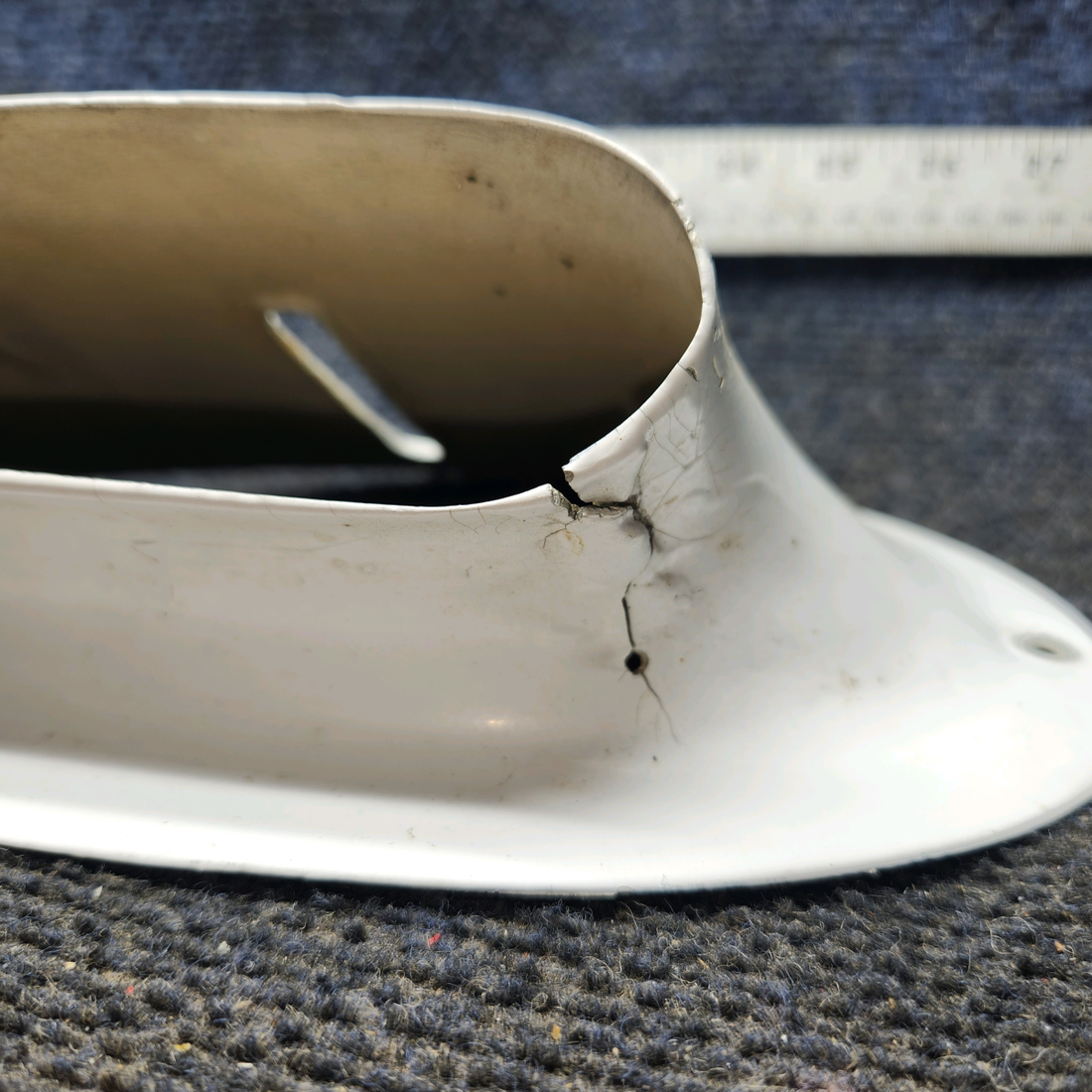 Used aircraft parts for sale, 0723605-4 Cessna 182G Wing Strut Upper Fairing RH (Worn Holes)