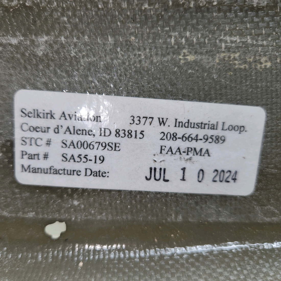 Used aircraft parts for sale, SA55-19 Selkirk Aviation Cessna 172E Flap Tunnel Cover