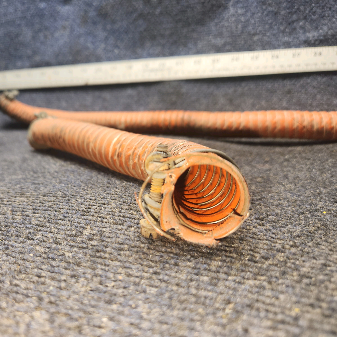 Used aircraft parts for sale, 63633-015, 63633-060 Piper PA28-161 Defrost Hoses - Set of 2  w/ Clams.