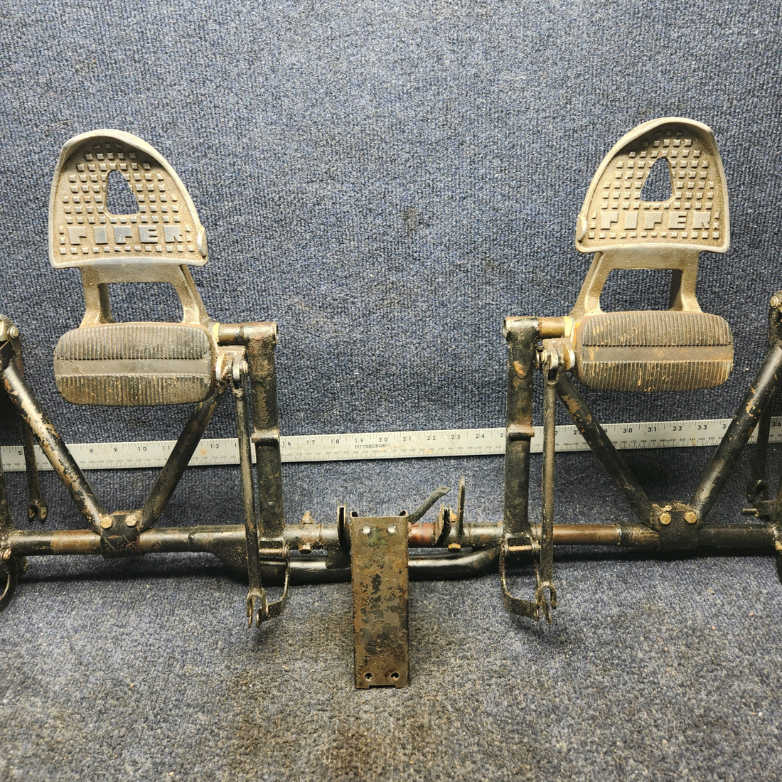 Used aircraft parts for sale, 63464-005 Piper PA32RT-300 RUDDER PEDAL BAR ASSEMBLY NO MASTER CYLINDER INCLUDE